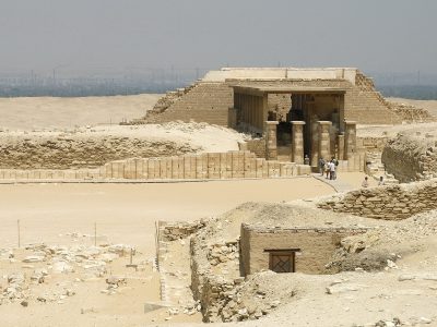 Panoramic view of the Saqqara archaeological site in Egypt