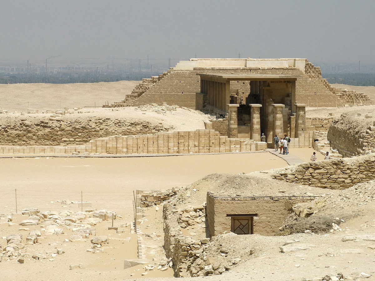 Panoramic view of the Saqqara archaeological site in Egypt