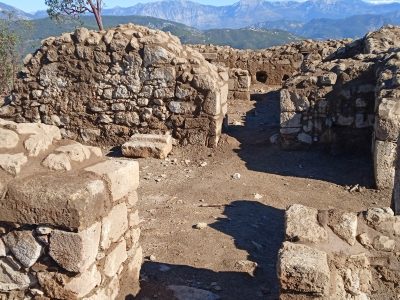 Panoramic view of the ruins of Syedra acropolis in southern Turkey